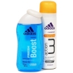 Набор Adidas: дезодорант аэрозоль "Action 3 Intensive", гель для душа "Fresh Boost" парфюмерно-косметической компании Coty Товар сертифицирован инфо 11261u.